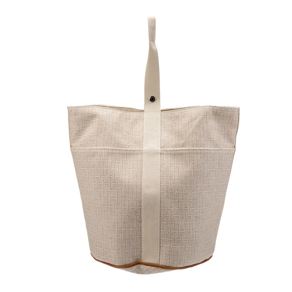 Hermes Saxo Toile Sac de Plage Monogram H Canvas Tote Bag